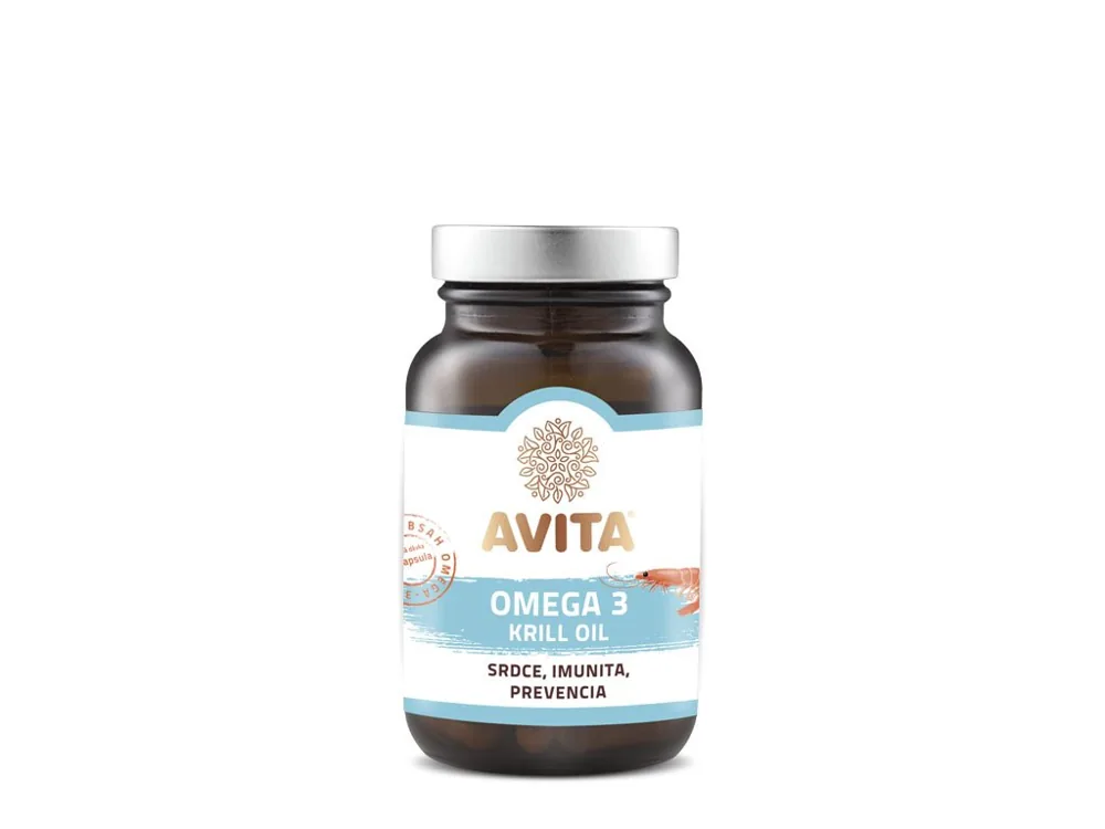 Omega 3 Krill Oil - Krilový olej z Antarktického oceánu vo forme mäkkých kapsúl. Čistý prírodný zdroj omega-3 mastných kyselín. Avita.sk